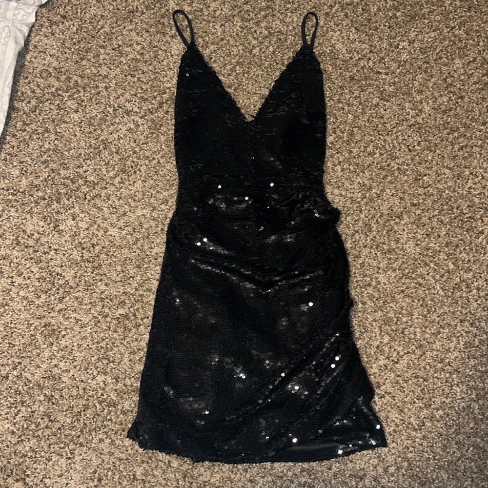 Hello Molly Black Sequin mini dress